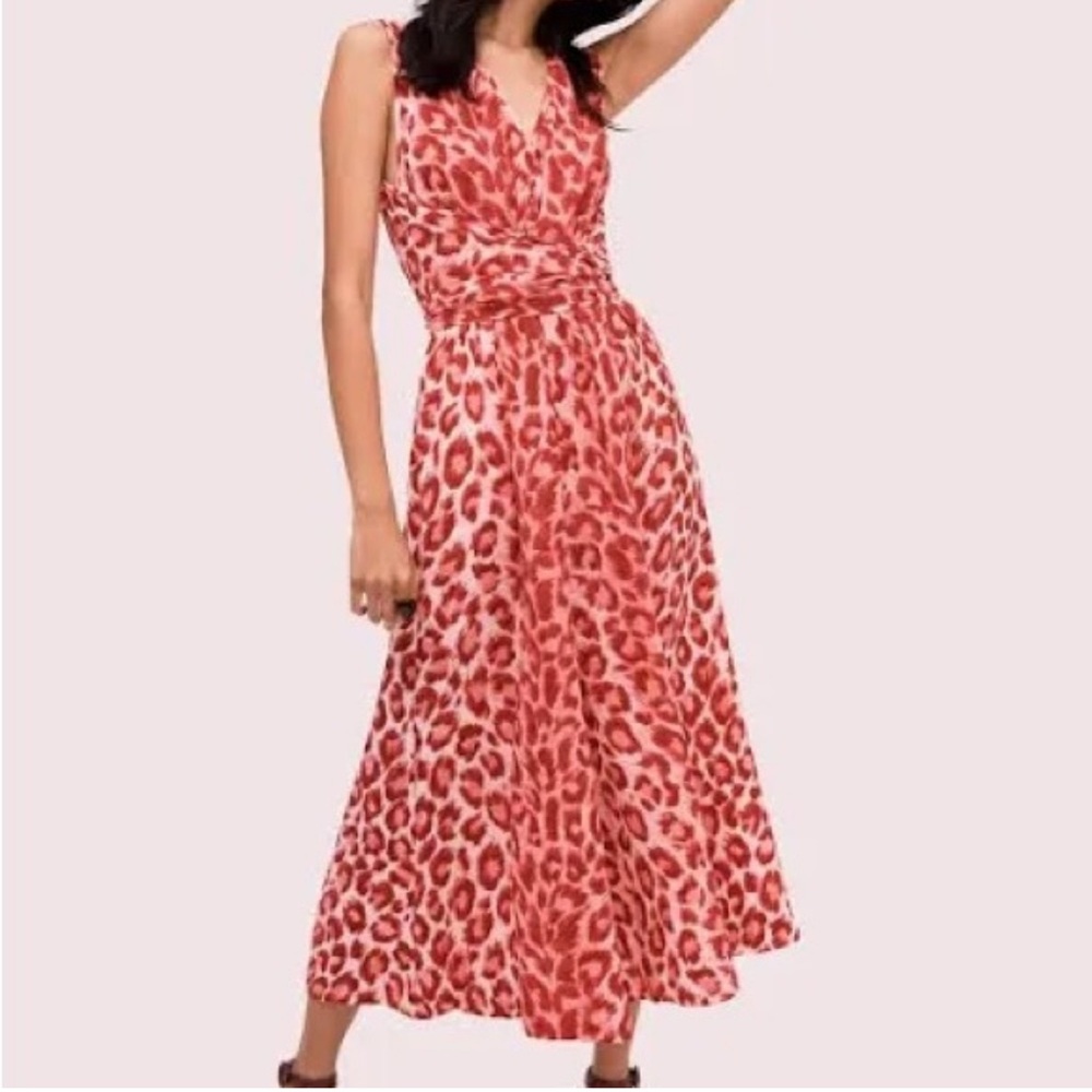 kate spade Red Floral Jumpsuit Sleeveless V-Neck